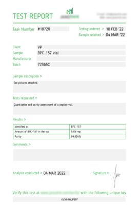 BPC157 Lab Report