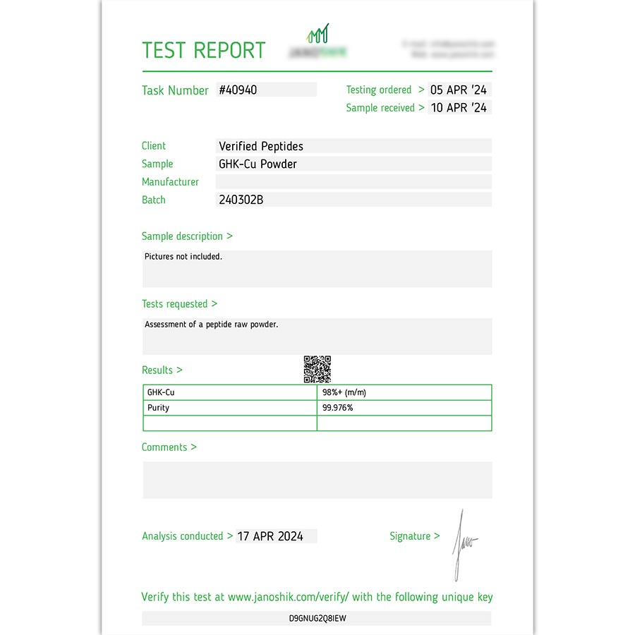 GHK-Cu Powder April 2024 Lab Test