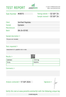 Epitalon Lab Test September 2024