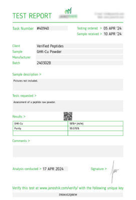 GHK-Cu Powder April 2024 Lab Test