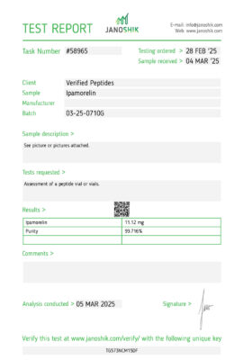 Ipamorelin Lab Test Report March 2025