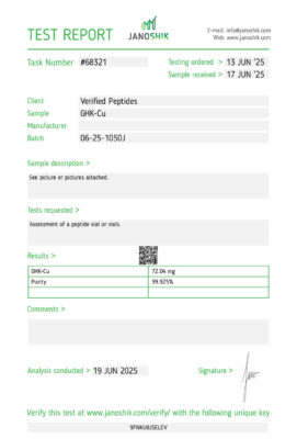 GHK-CU 50MG Lab Report Test June 2025