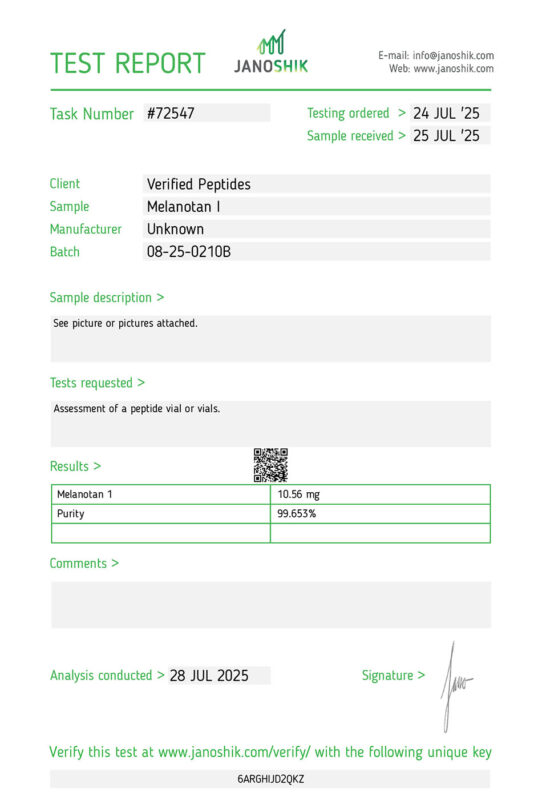 MT 1 Lab Test Report July 2025