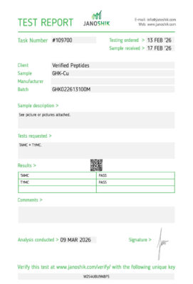 GHK-Cu Peptide Sterility Certificate of Analysis Lab Test Report February 2026