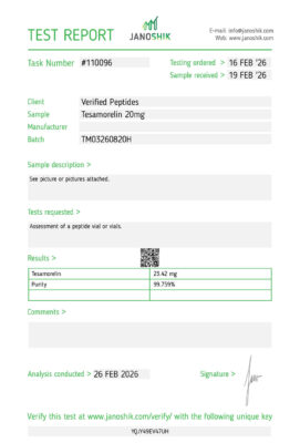 Tesamoreln Peptide Purity Certificate of Analysis Lab Test Report February 2026